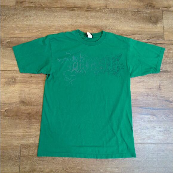 VTG Y2K Rusty Men's Large Short Sleeve Shirt Affliction Style Surf Skate Green - Picture 1 of 6